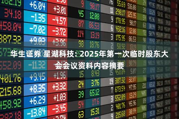华生证券 星湖科技: 2025年第一次临时股东大会会议资料内容摘要
